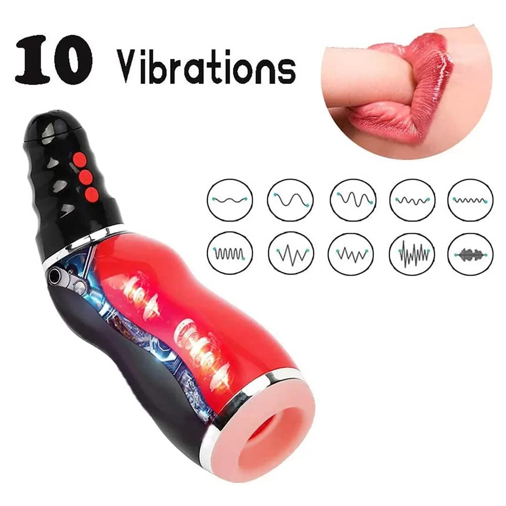 Automatic Male Masturbator Cup 5 Clamping 10 Vibrating with Various Woman  Moans Sex Toy For Man India