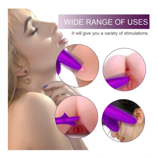 Tongue Vibrator Oral Stimulator Licking 10 Modes Vibe Tickler